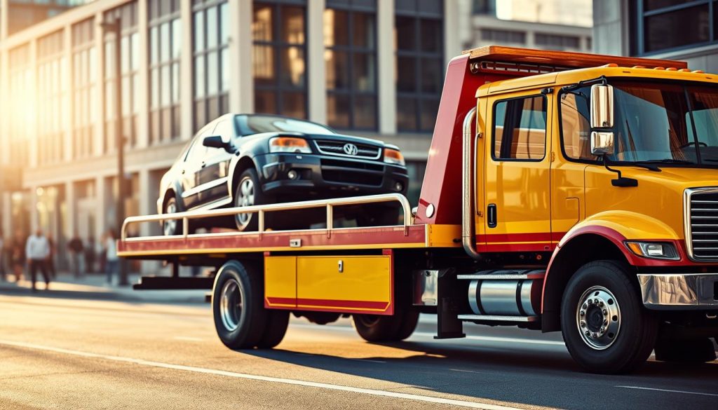 flatbed tow truck